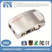Computer VGA zu AV RCA TV Monitor S-Video Signalwandler Adapter Switch Box PC Laptop